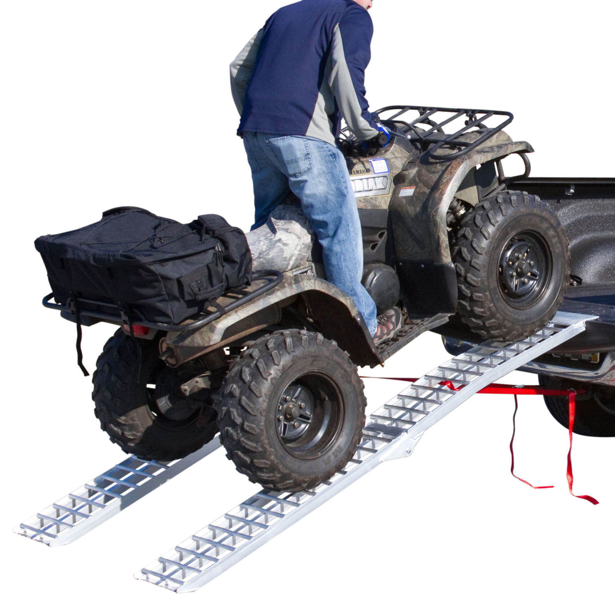Black Widow, Alum. HD Arched Dual Folding ATV Ramps, Max. Ramp Length 89 in, Surface Width 11.25 in, Capacity 3000 lb, Model# AF-9012-HD-2